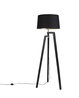 Inteligentná stojaca lampa s tienidlom čierna so zlatom 50 cm vrátane WiFi A60 - Puros