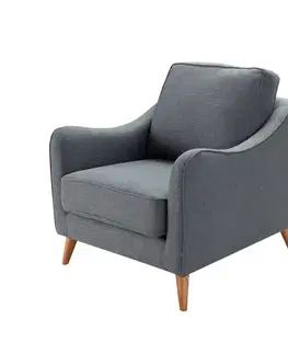 Dekoria Kreslo Venuste denim blue/brown, 78 x 90 x 90 cm
