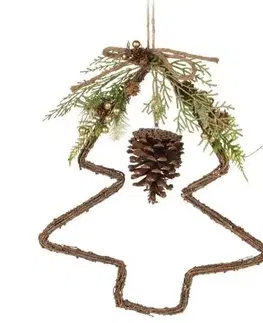 Závesná vianočná dekorácia Woody Tree, 34 x 34 x 7 cm