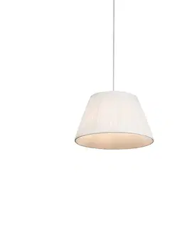 Retro závesné svietidlo biele 35 cm - Plisse