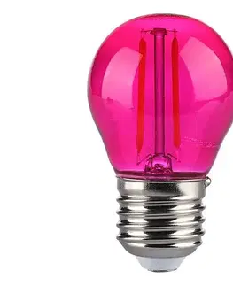  LED žiarovka E27 G45 2W ružová filament