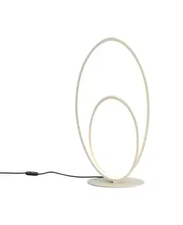 Dizajnová stolná lampa béžová vrátane LED 3-stupňové stmievanie - Boomerang