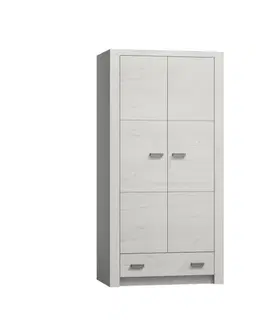 KONDELA Infinity 1 2D šatníková skriňa jaseň biely