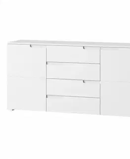 CELENE komoda 8 biela/biely lesk