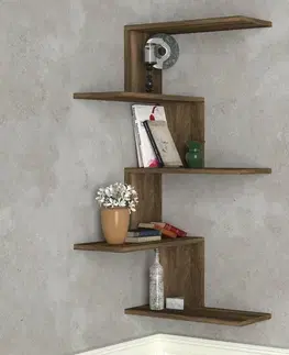 Nástenná polica Caniko - Walnut