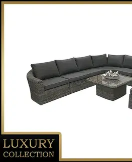 DEOKORK Ratanová modulová zostava BORNEO LUXURY pre 8 osôb (sivá)