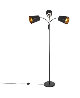 Moderná stojaca lampa čierna 3-svetlo - Carmen