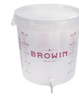 Fermentačná nádoba priehľadná 30 l s potlačou + kohútik + veko