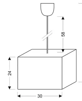 Hnedá štvorcová závesná lampa Basic