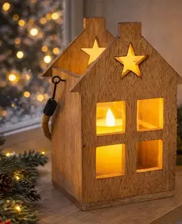 4Home Lampáš z mangového dreva Shining Star, 18 x 15 x 25 cm