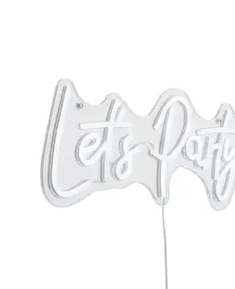 Neónová nástenná lampa biela vrátane LED - Let's Party