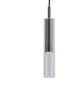 Moderný reflektor Gunmetal s čírym sklom pre 1-fázový koľajnicový systém - Slimline Loyce