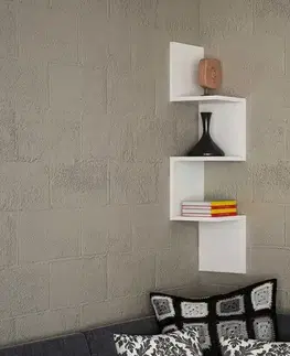 CORY rohový regál, biely