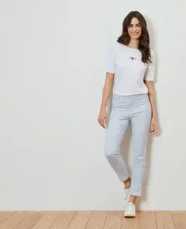 Prúžkované elastické nohavice