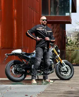 W-TEC 2Stripe čierno-béžovo-oranžová II - XL