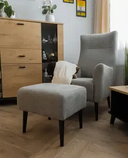 KONDELA Samy taburetka sivá / čierna