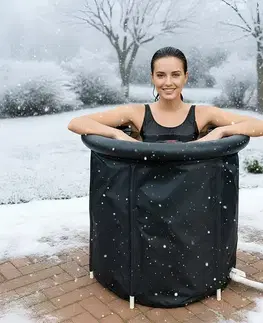 KONDELA Otuzo prenosná ochladzovacia kaďa čierna