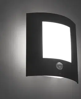 Vonkajšia nástenná lampa antracit s pohybovým senzorom IP44 - Emmerald 1