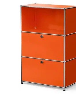 Komoda Kovová komoda »CN3« s výklopnými priečinkami, oranžová