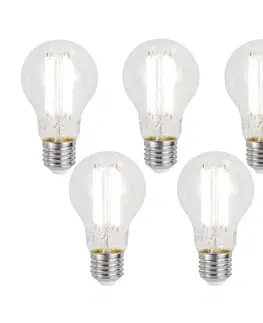 Sada 5 inteligentných stmievateľných LED žiaroviek E27 A60 číra 7W 806 lm 2700-6500K Zigbee