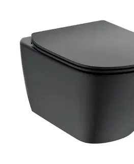 Ideal Standard T3546V3 - Závesné WC s toaletným sedátkom SoftClose TESI keramika/čierna T3546V3