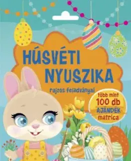 Húsvéti nyuszika rajzos feladványai - Több mint 100 db ajándék matrica