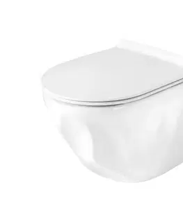 REA-C1652 - Závesné WC s toaletným sedadlom GUSTAVO RIMLESS keramika/biela REA-C1652