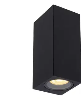 Lucide 69800/02/30 - Vonkajšie nástenné svietidlo ZARO 2xGU10/35W/230V IP44 čierna 69800/02/30