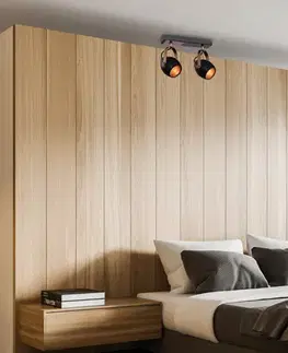 Čierno-medená nastaviteľná bodová lampa E14 2x40W Anica