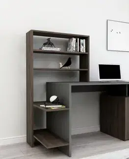 Písací stôl Melis - Walnut, Anthracite