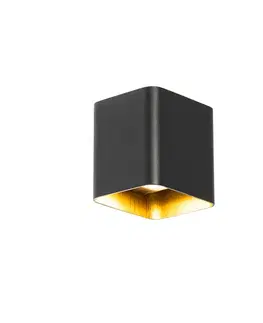 Moderná nástenná lampa čierna vrátane LED IP54 štvorcová - Evi