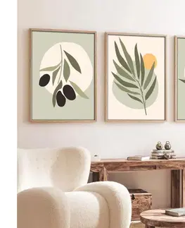  SADA 3x Obraz vo fotorámčeku 50x70 cm listy 693BSE1173