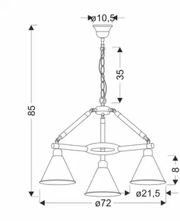 Moderná závesná lampa Negru 3x40W E27 čierna farba do jedálne, obývačky