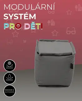 DEOKORK Záhradný detský textilný stolík/taburet MODULTEX KIDS (šedo-hnedá) bez náplne