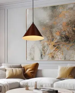 Závesná lampa Dunca 25 Čierna 1X40 E27 Tienidlo Tmavý orech