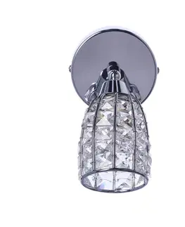 Nástenná lampa Shiba chrómová, 1x15W, tienidlo G9, priehľadná
