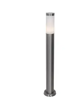 Moderná vonkajšia lampa na stĺp oceľ s opálom 80 cm IP44 - Rox