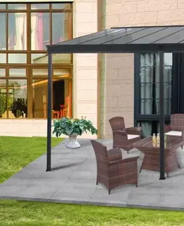 Hliníková pergola 4,96x3 m WALL 53 antracit Lanitplast