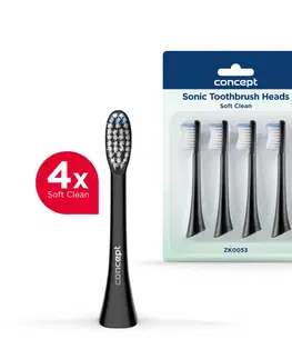Concept ZK0053 náhradná hlavica PERFECT SMILE Soft Clean, 4 ks, čierna