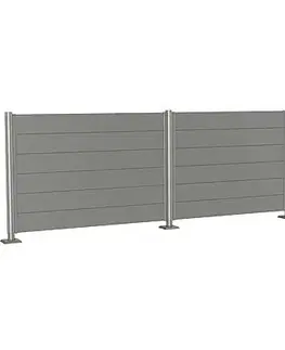 Biohort Zástena na ochranu súkromia BIOHORT - výška 137 cm (šedý kremeň metalíza) 145 × 137 × 4,4 cm
