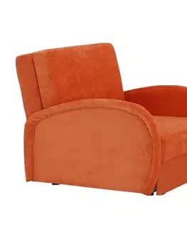 KONDELA Mili 1 rozkladacie kreslo s úložným priestorom oranžová