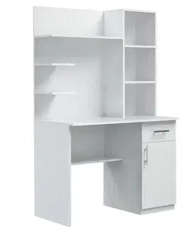 JONAS PC stolík E6-biele drevo-ľavý