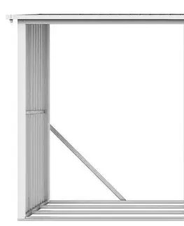 Drevník 302 x 119 cm (šedobiely)