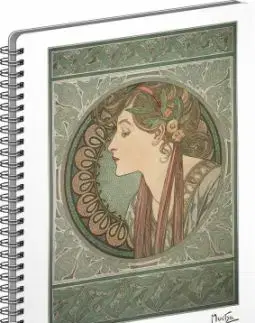 Špirálový zošit Alphonse Mucha: Laurel, 60 strán