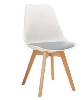 KONDELA Bali 3 New jedálenská stolička biela / sivá / buk