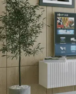 ArtExt Závesný TV stolík JOY | 150 cm Farba: Biely lesk (drážky)