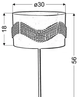 Biela stolová lampa s korálkami Antonio