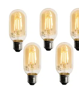 Sada 5 ks E27 Stmievateľná LED zlatá T45 4W 300 lm 2200K