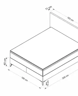 Rám manželskej postele s čelom Bade 180 x 200 - Beige