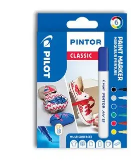 Pilot Pintor Sada Akrylový popisovač 6 ks, (EF) extra tenký, Classic